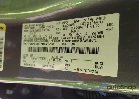 2021 Ford Bronco Big Bend from USA, damaged, VIN 1FMDE5DH7MLA62561